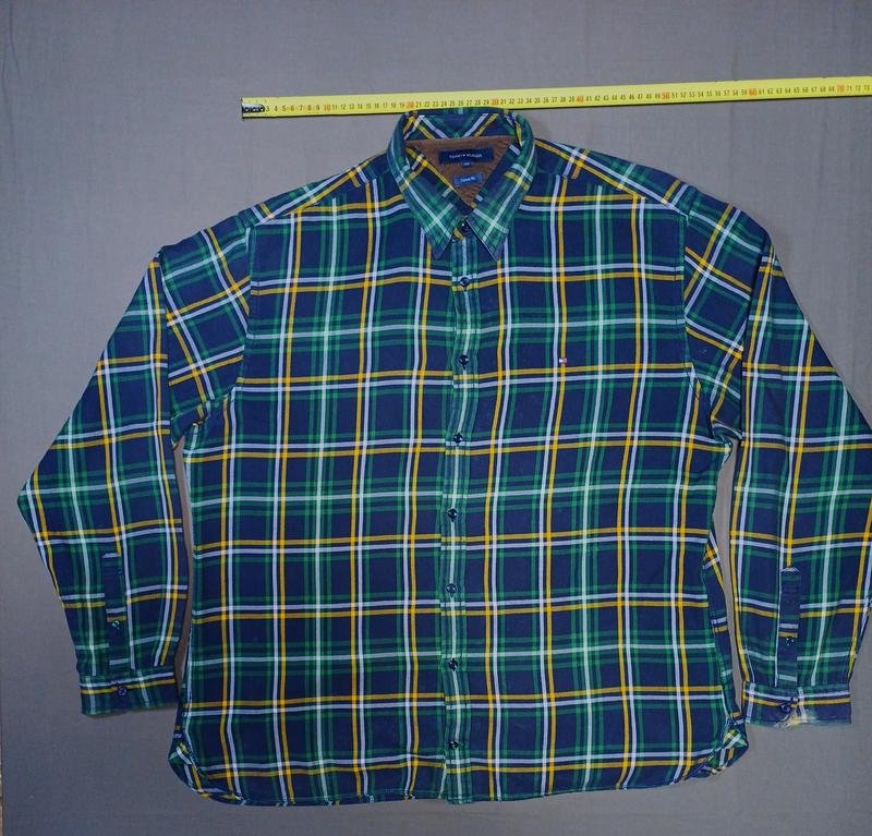 Мужской Tommy Hilfiger Рубашка Зелёная Хлопок 44 /