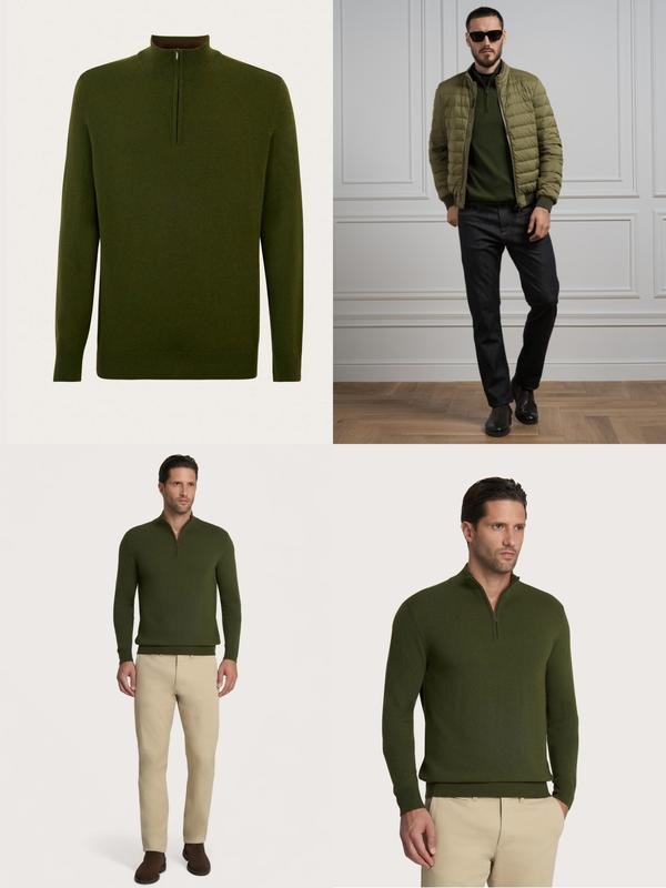 Мужской Camicissima Джемпер Зелёный Вискоза XXL