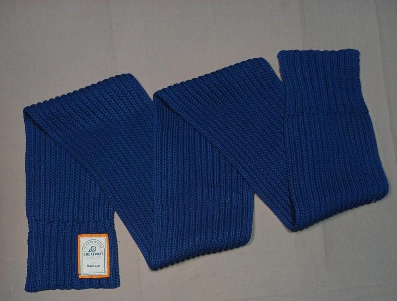 Unisexe Barbour Écharpe Bleu Marine Coton