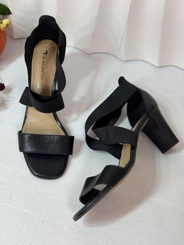 Femme Tamaris Talons Noir Cuir 41