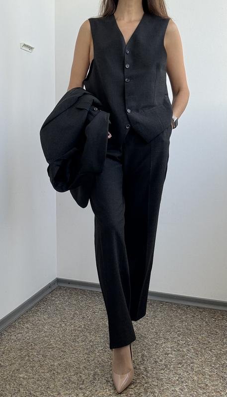 Women Carl Gross Suit Grey Wool 40 / L / 48