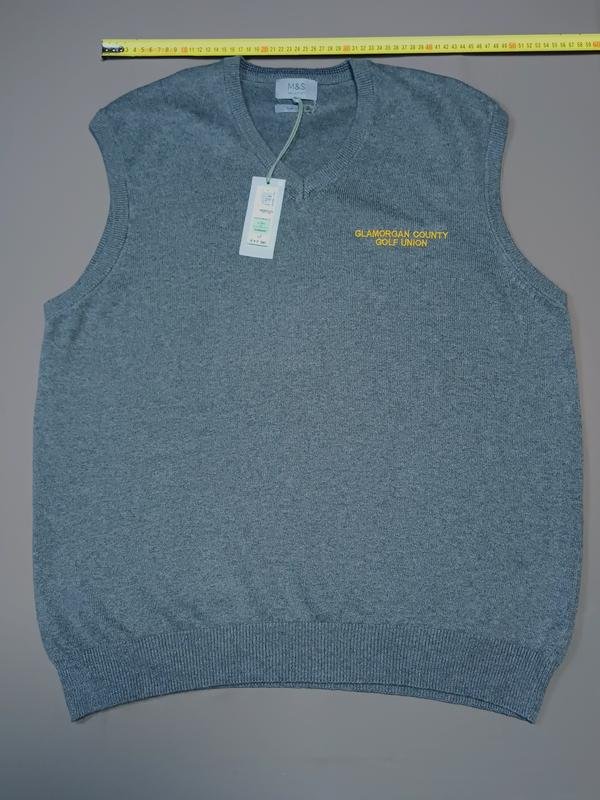 Herren M&S Weste Grau Baumwolle 42 / XL / 50