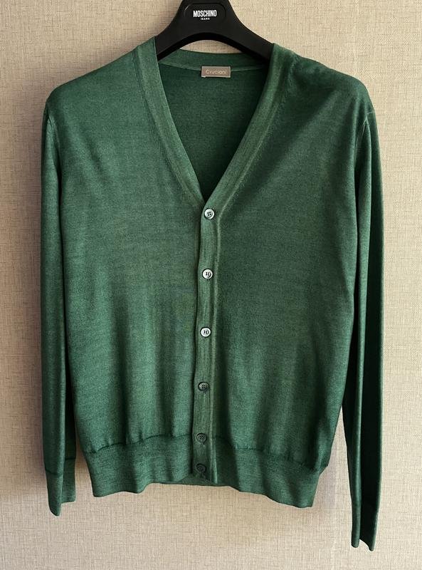 Herren Cruciani Pullover Grün Wolle 40 /L / 48
