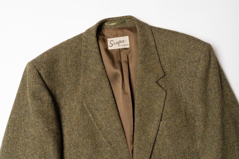 Herren Harris Tweed Sakko Braun Wolle 42 / XL / 50