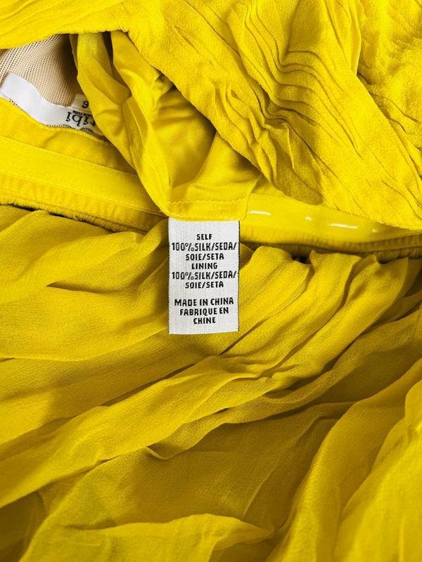 Damen Tibi Kleid Gelb Seide 36 / S / 44