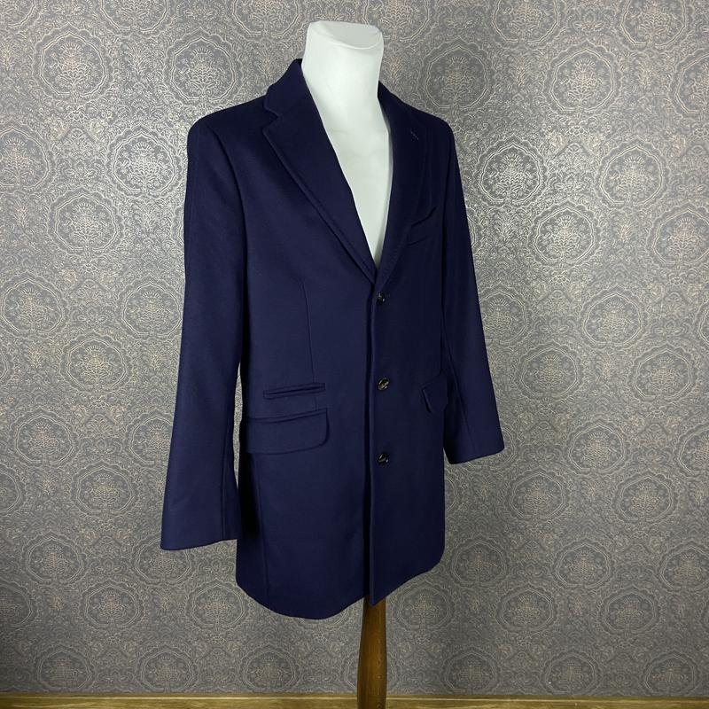 Homme Massimo Dutti Manteau Bleu Marine Laine 38 /