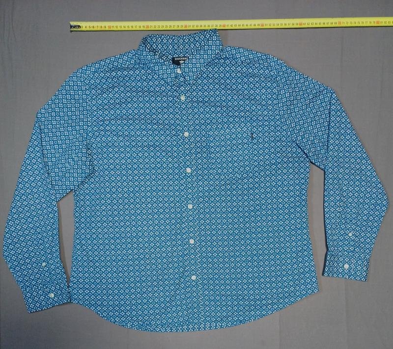 Herren Dockers Hemd Marineblau Baumwolle 44 / XXL