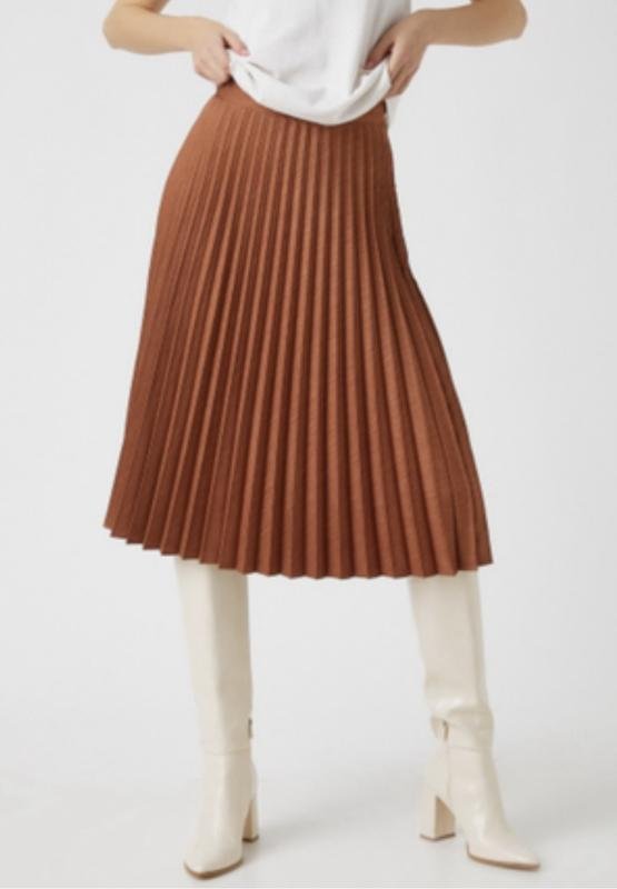 Women Skirt Brown Viscose 36 / S / 44