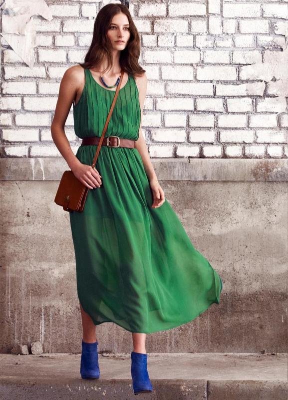 Donna Club Monaco Abito Verde Seta S