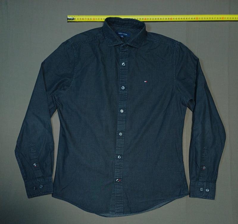 Мужской Tommy Hilfiger Рубашка Серый Хлопок 36 / S