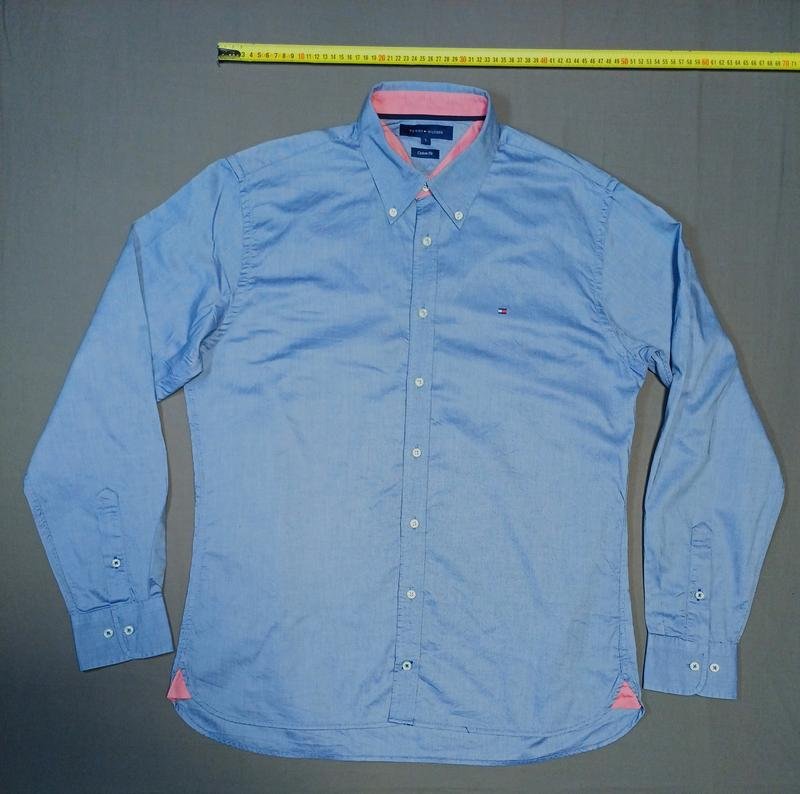 Herren Tommy Hilfiger Hemd Grau Baumwolle 40 /L /
