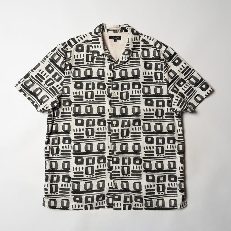 Uomo Ted Baker Camicia Bianca Lino-miscelato 42 /