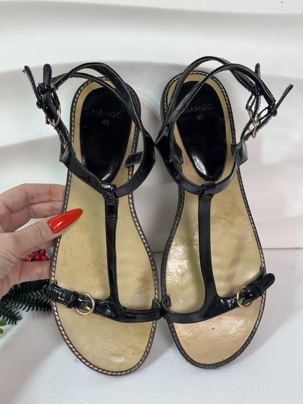 Damen Mango Sandalen Schwarz 40