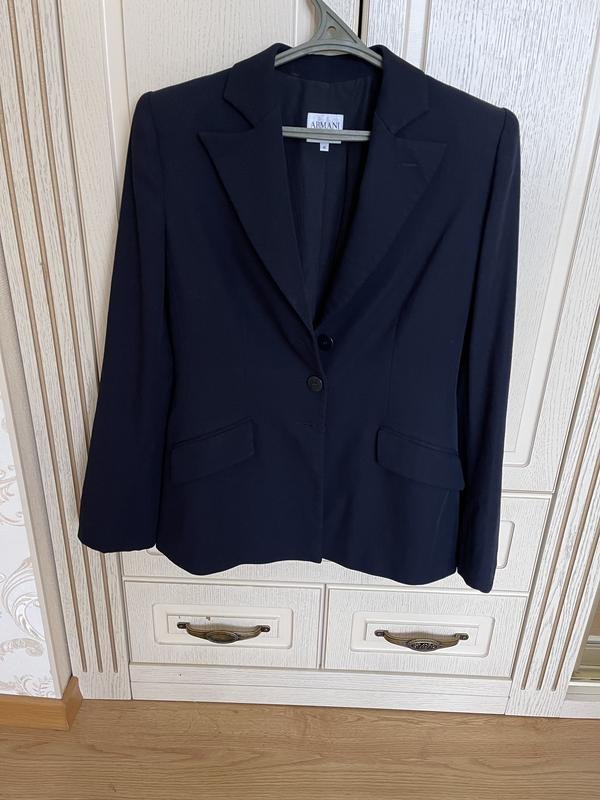 Femme Armani Collezioni Blazer Bleu Marine Laine