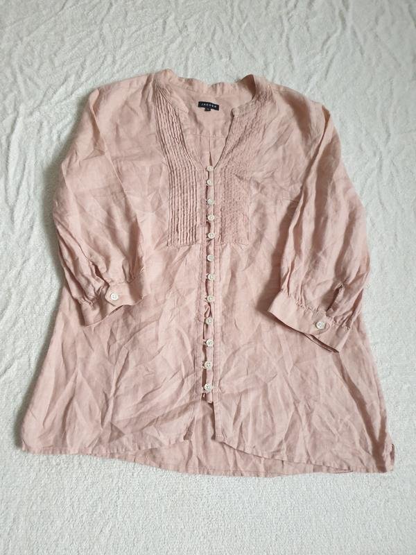 Damen Jaeger Hemd Rosa Leinen 36 / S / 44