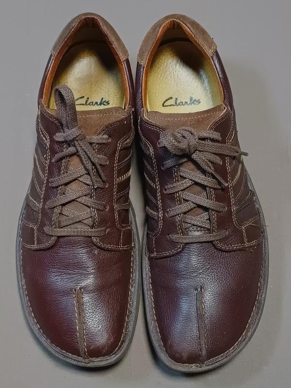 Men Clarks Heels Brown Leather 44