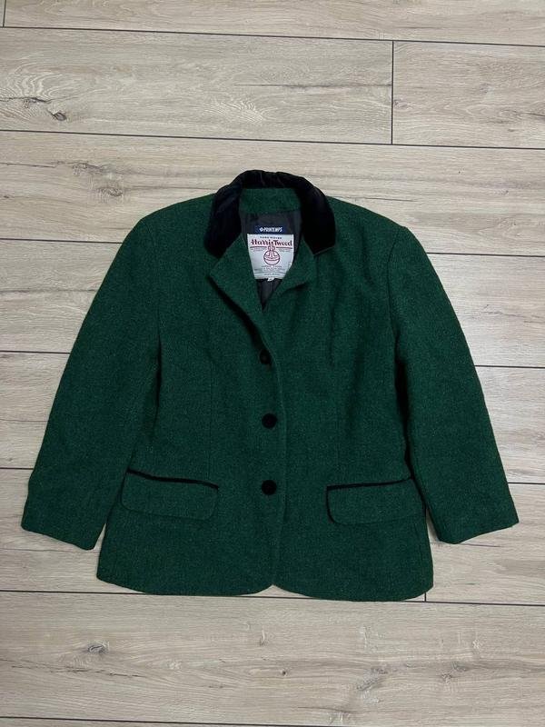 Donna Harris Tweed Blazer Verde 44 / XXL / 52