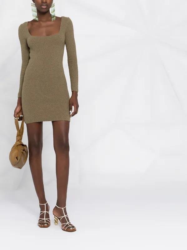 Women Nanushka Dress Khaki Knit 38 / M / 46