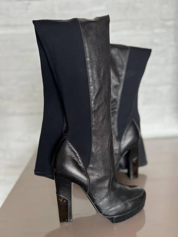 Женские Lanvin Ботфорты Чёрные Кожа 38
