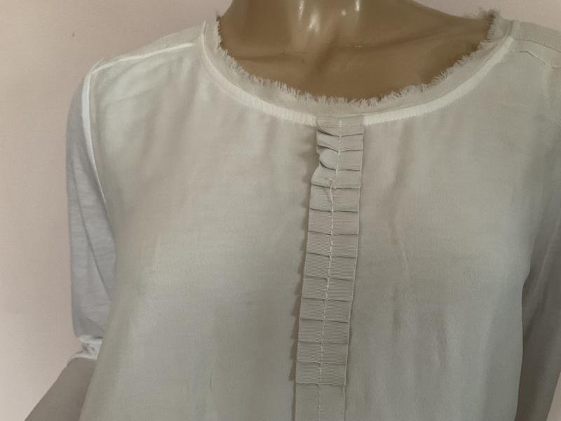Damen Rene Lezard Bluse Weiß Strick 40 / L / 48