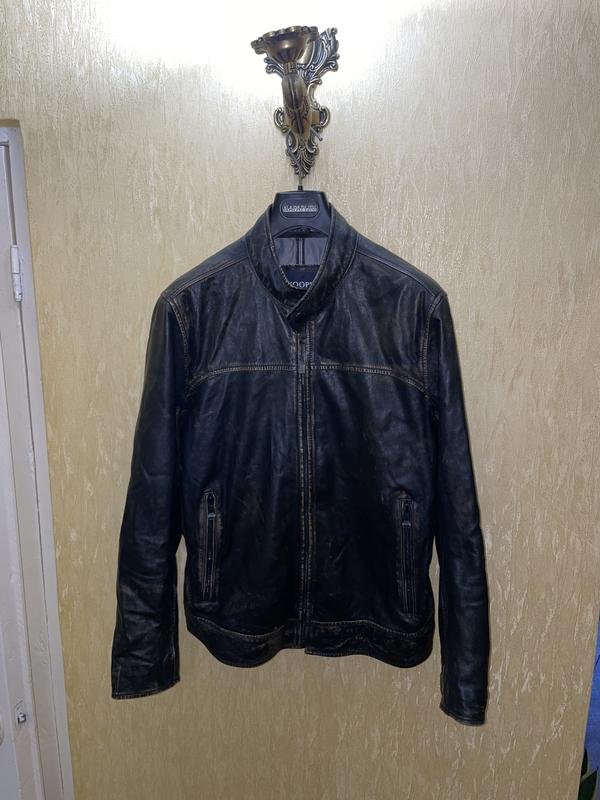 Uomo JOOP! Giacca Nera Pelle 42 / XL / 50