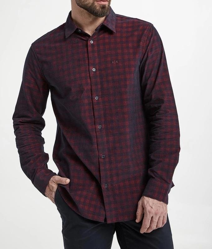 Men Armani Exchange Shirt Burgundy Velvet 42 / XL