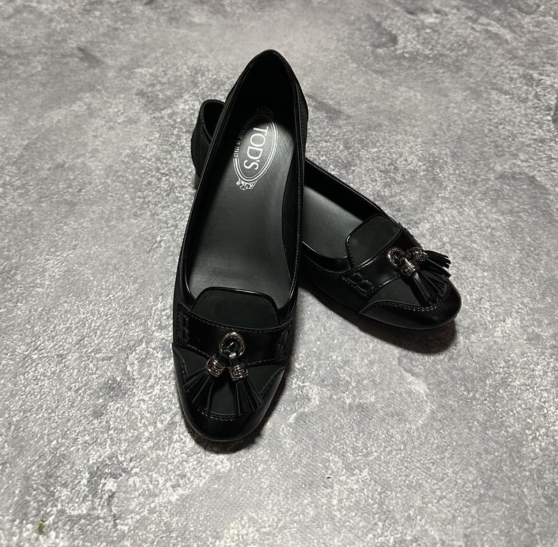 Damen Tod's Slipper Schwarz Leder 38.5