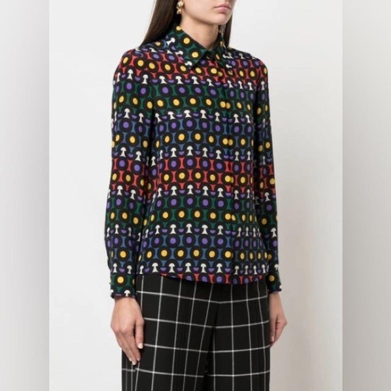 Женская Alice + Olivia Рубашка Чёрный Шёлк 40