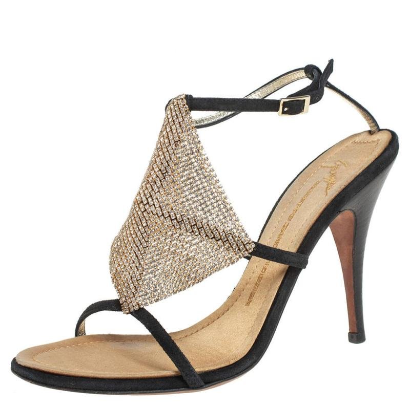 Женские Giuseppe Zanotti Босоножки Чёрные Замша