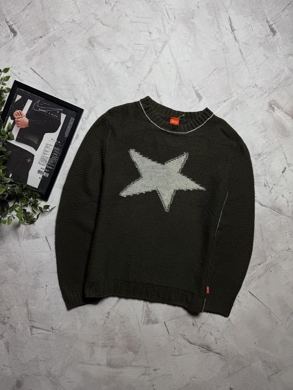 Women BOSS Orange Sweater Khaki Wool 42 / XL / 50