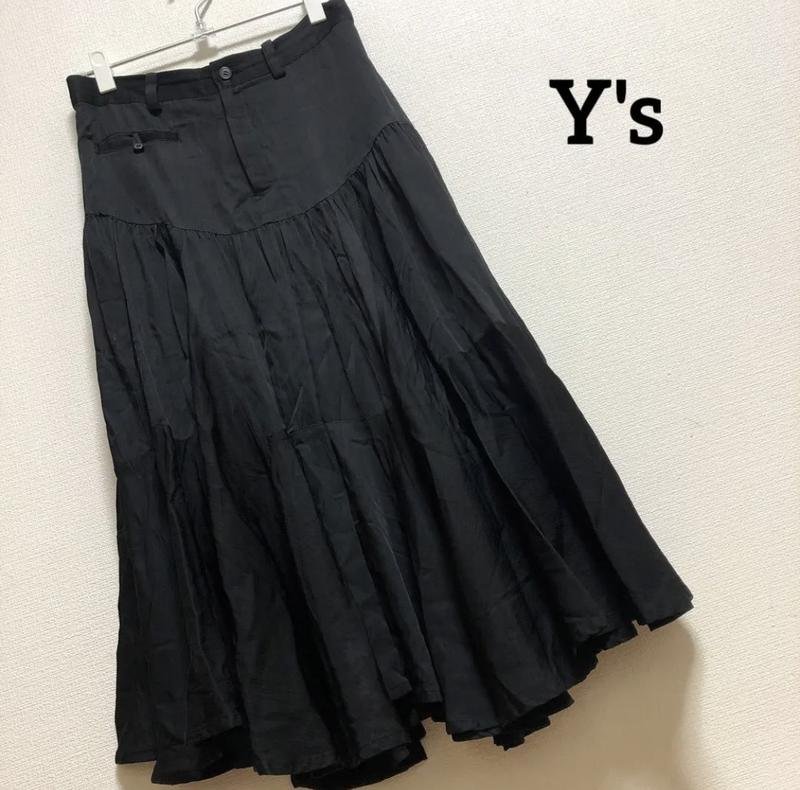 Женская Yohji Yamamoto Юбка Чёрный Хлопок 38 / M /