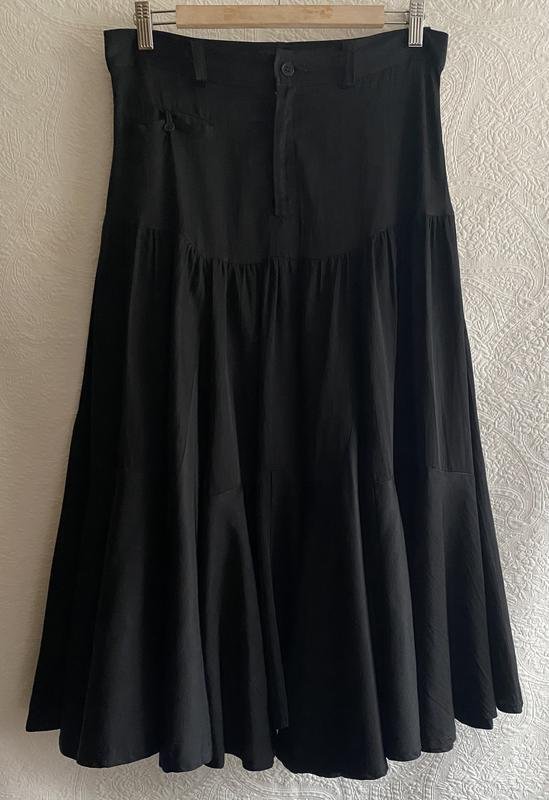 Женская Yohji Yamamoto Юбка Чёрный Хлопок 38 / M /