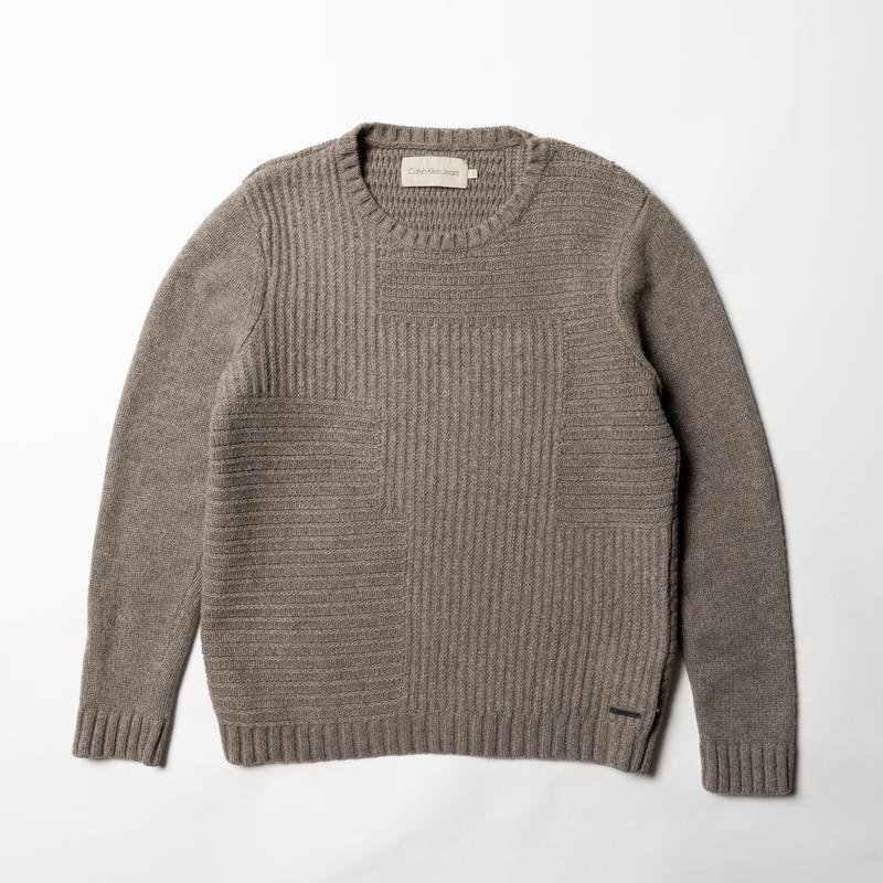 Herren Calvin Klein Pullover Beige Wolle 40 /L /