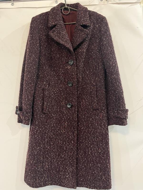 Femme Manteau Bourgogne Laine Mélangée 42 / XL /