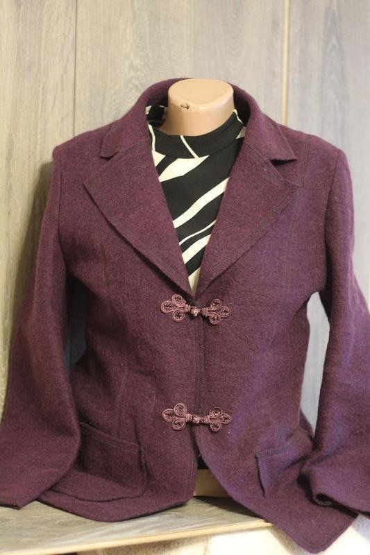 Women Mac Scott Blazer Burgundy Wool 40 / L / 48