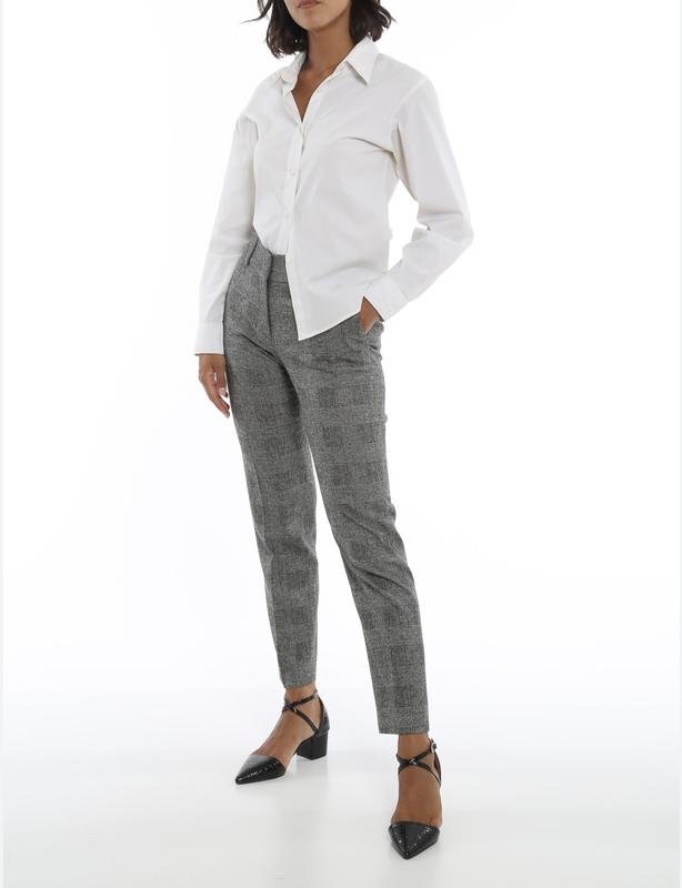 Женские Piazza Sempione Брюки Серый Шерсть 40 / L