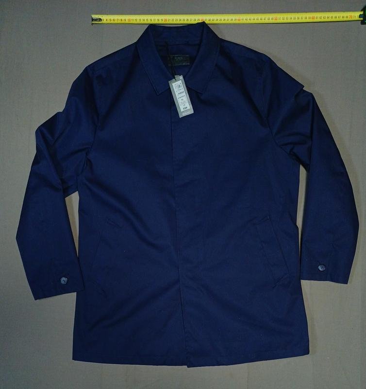 Мужской M&S Плащ Чёрный Хлопок 42 / XL / 50