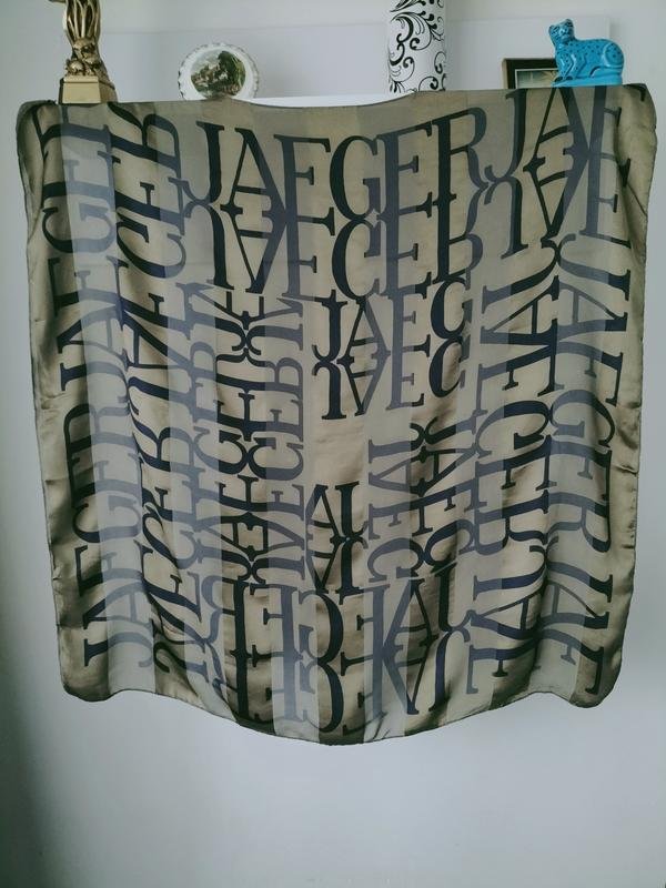 Femme Jaeger Écharpe Kaki Soie 85x85