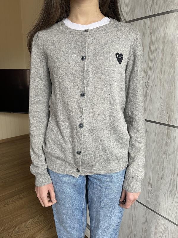 Women Comme des Garcons Sweater Grey Wool 36