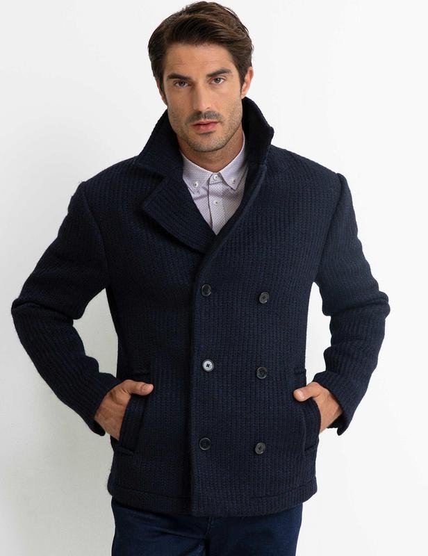 Homme Cacharel Manteau Noir Laine 40 /L / 48