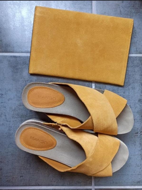 Женские Mango Сандалии Жёлтые Замша 39