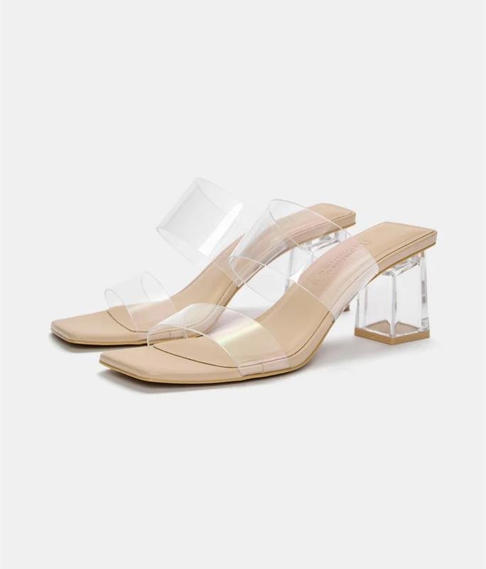 Donna Pull&Bear Tacchi Beige Silicone 36