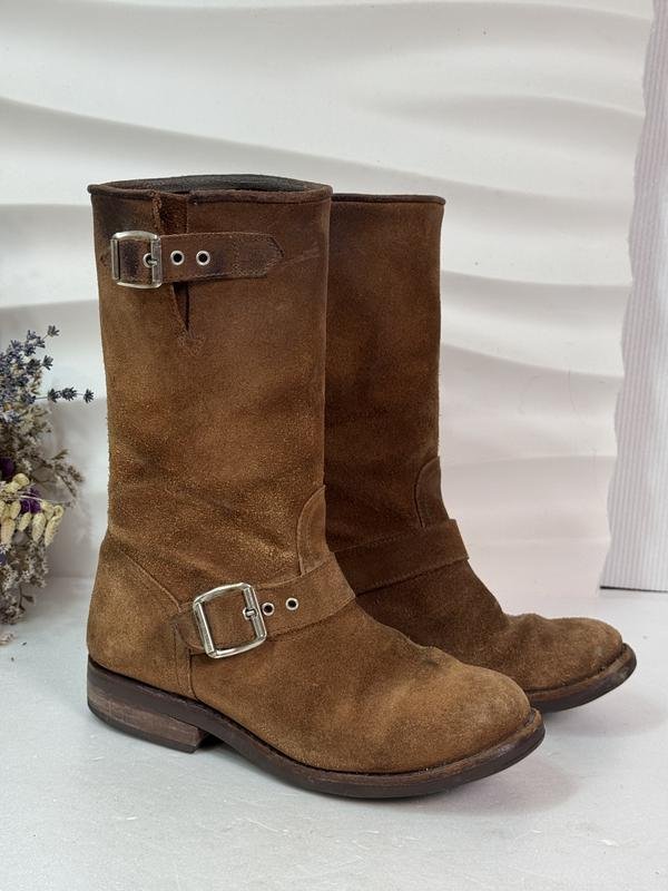 Donna Vero Cuoio Stivali Marrone Suede 38.5