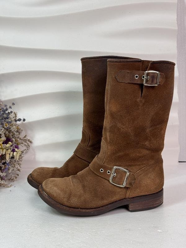 Donna Vero Cuoio Stivali Marrone Suede 38.5