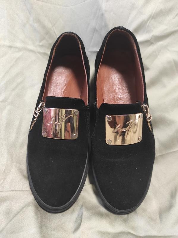 Женские Zanotti Лоферы Чёрные Кожа 37