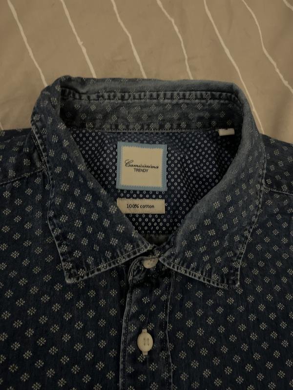 Мужской Camicissima Рубашка Тёмно-синий Хлопок 38