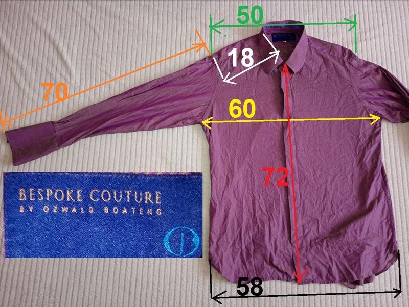 Men Ozwald Boateng Shirt Lilac Cotton 44 / XXL /