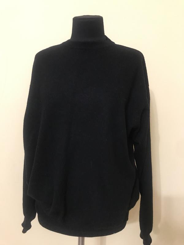 Donna Maglione Nero Lana 52 / 5XL  / 60