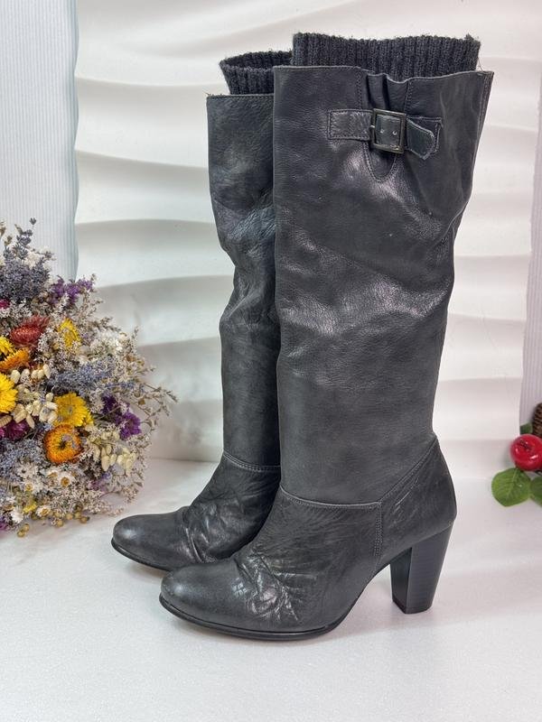 Donna ZARA Stivali Nero Pelle 38