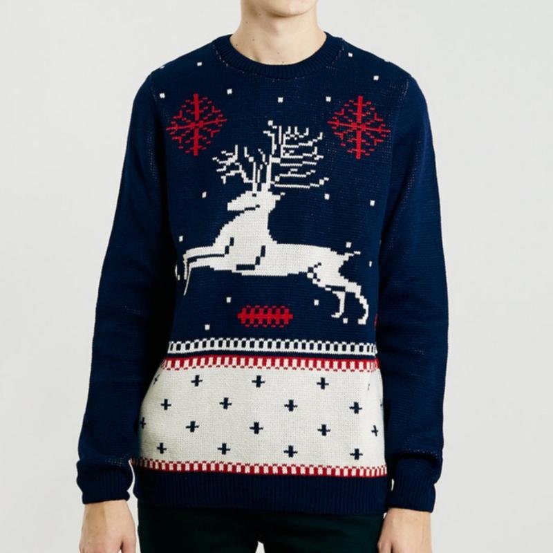 Женский Stag and Hart Свитер Тёмно-синий Акрил 36